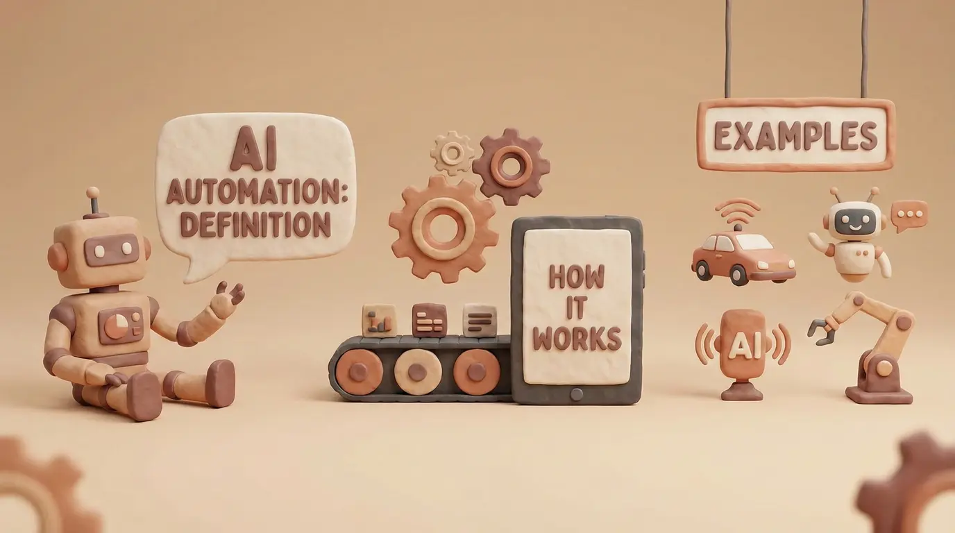 Claymation robots explaining AI automation