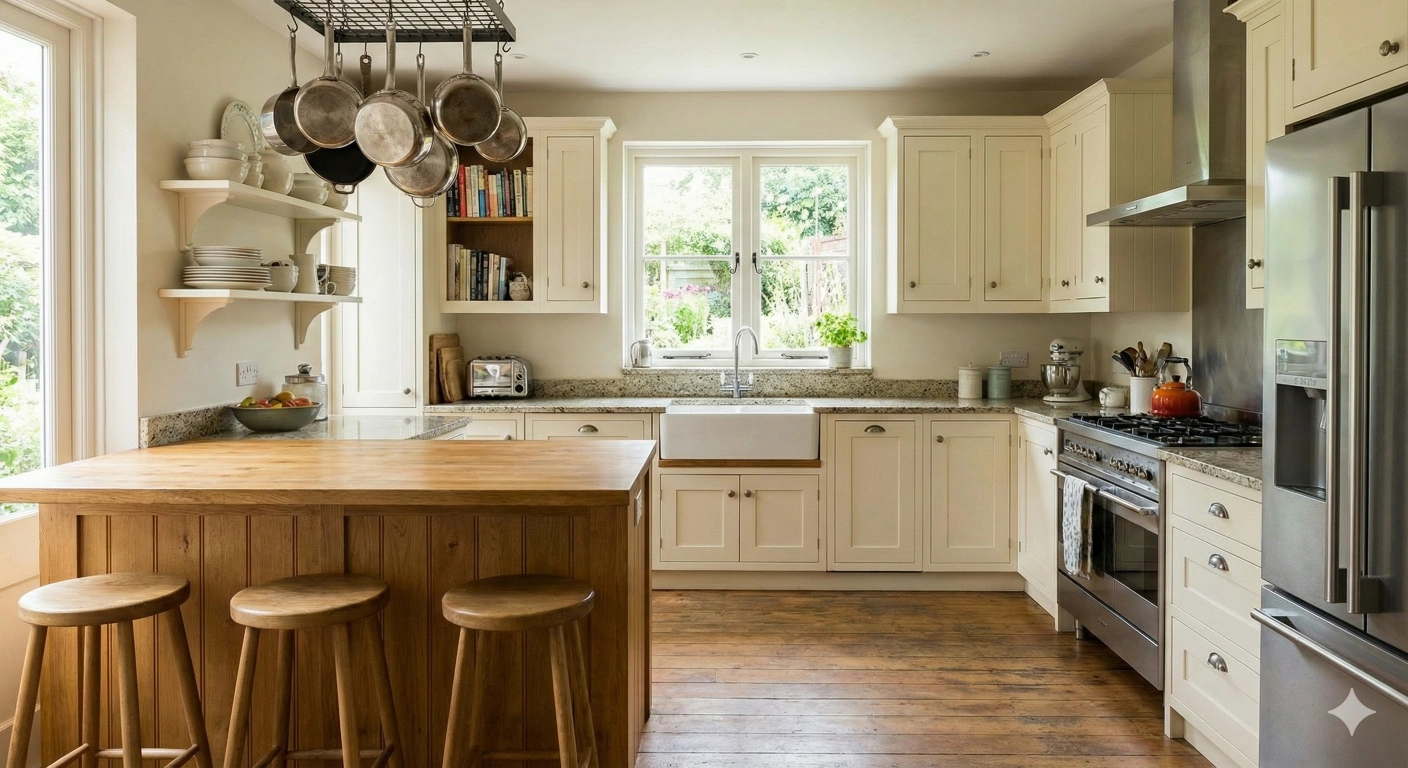 Generic kitchen scene with undefined style and lighting